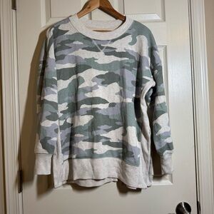 Aerie Camouflage Sweatshirt - Green and Grey Size SP